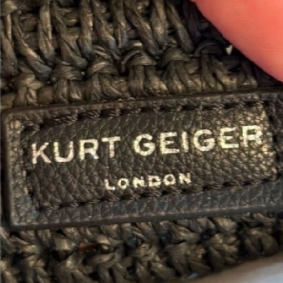 Kurt Geiger Chelsea raffia Tote Bag with matted gun metal strap - Picture 11 of 12